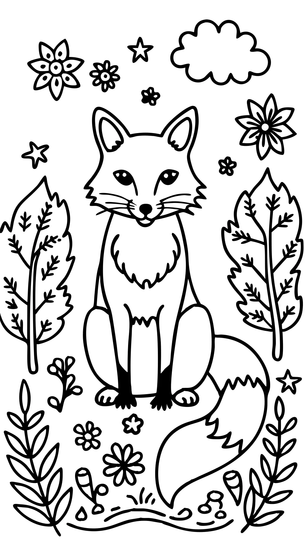 red fox coloring page